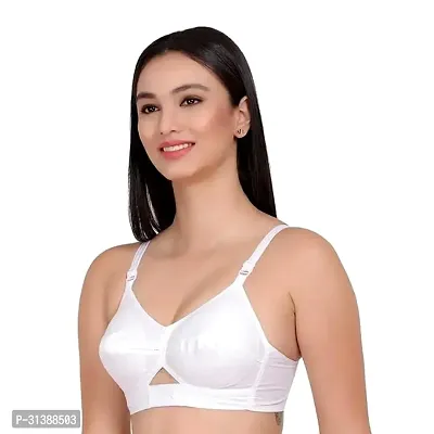 Stylish White Cotton Solid Bras For Women-thumb0