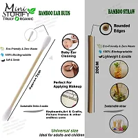 Mini Storify Truly Organic 1.Bamboo Cotton ear buds/swabs | 80 Stems | 2. Kids bamboo tooth brush - Oral Cleaning, | 2. Loufah/loofah Pads, Sponge Body scrubber | 6. Bamboo Straw (8 inch) (PACK OF 11)-thumb1