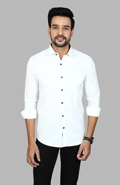 Cotton Blend Solid Casual Shirts