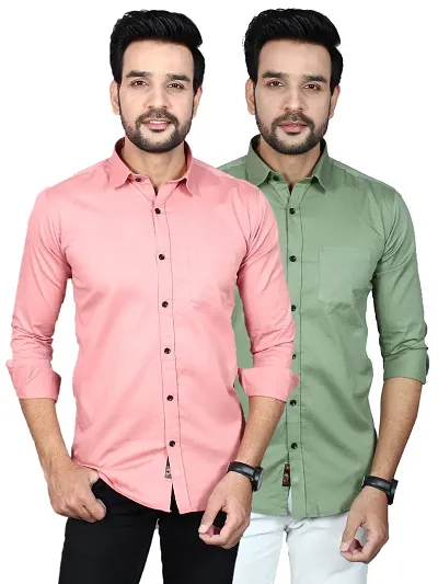 Stylish Solid Shirt Pack of 2