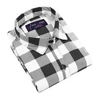 Reliable White Cotton Blend Checked Long Sleeves Casual Shirts For Men-thumb2