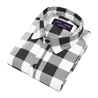 Reliable White Cotton Blend Checked Long Sleeves Casual Shirts For Men-thumb1