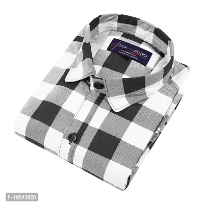 Reliable White Cotton Blend Checked Long Sleeves Casual Shirts For Men-thumb2