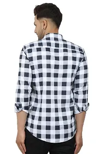 Trendy Cotton Blend Checked Long Sleeves Casual Shirt-thumb1