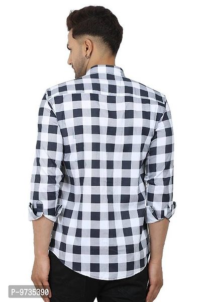 Trendy Cotton Blend Checked Long Sleeves Casual Shirt-thumb2