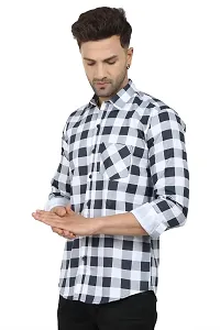 Trendy Cotton Blend Checked Long Sleeves Casual Shirt-thumb2