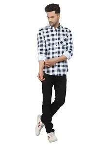 Trendy Cotton Blend Checked Long Sleeves Casual Shirt-thumb4