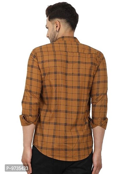 Trendy Cotton Blend Checked Long Sleeves Casual Shirt-thumb2