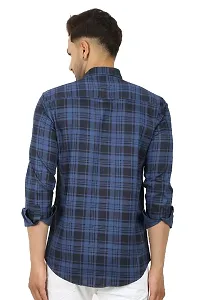 Trendy Cotton Blend Checked Long Sleeves Casual Shirt-thumb1