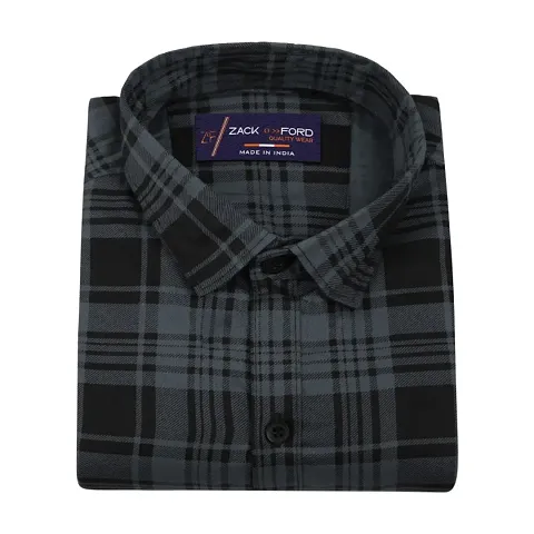 COTTON BLEND CHECK CASUAL FULL SLEEVE SHIRT