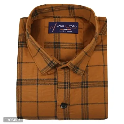 Classic Cotton Blend Checked Casual Shirts for Men