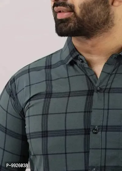 Classic Cotton Blend Checked Casual Shirts for Men-thumb4