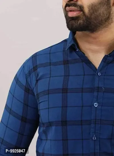 Classic Cotton Blend Checked Casual Shirts for Men-thumb2