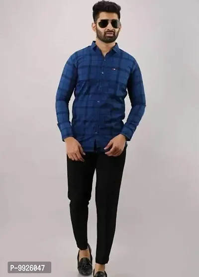 Classic Cotton Blend Checked Casual Shirts for Men-thumb3