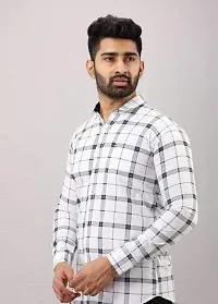 Classic Cotton Blend Checked Casual Shirts For Men-thumb1