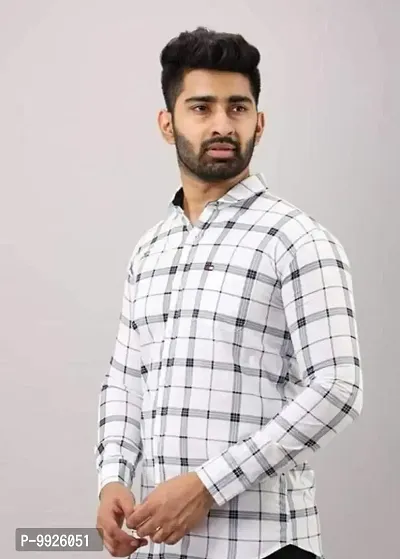 Classic Cotton Blend Checked Casual Shirts For Men-thumb2