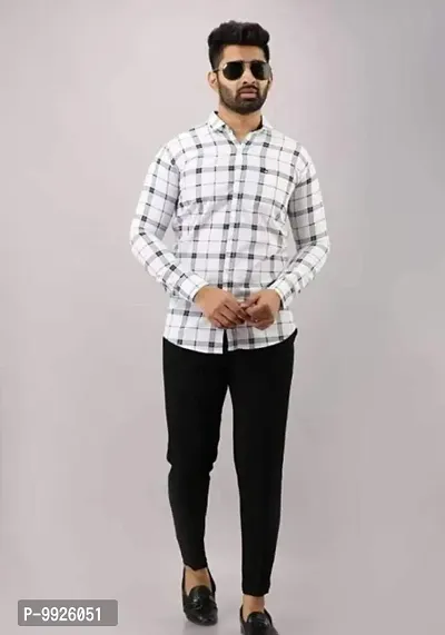 Classic Cotton Blend Checked Casual Shirts for Men-thumb4