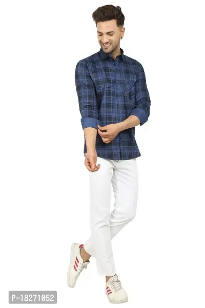 Stylish Cotton Blend Check Shirt for Men-thumb0