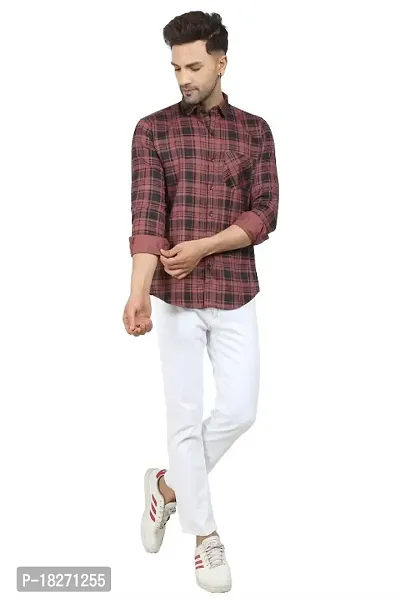 Stylish Cotton Blend Check Shirt for Men