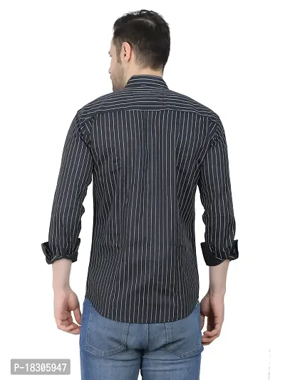 Stylish Cotton Blend Striped Shirt for Men-thumb3