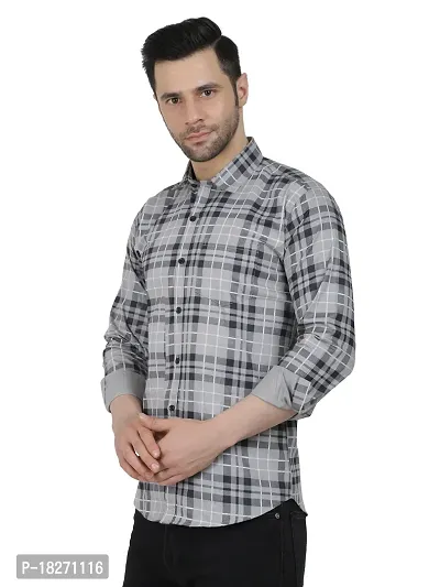 Stylish Cotton Blend Check Shirt for Men-thumb2