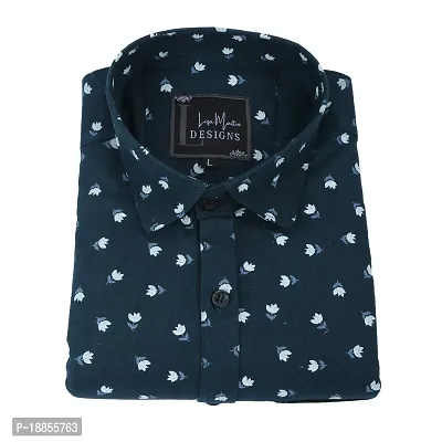COTTON  BLEND CASUAL-PRINTED SHIRT FOR MEN