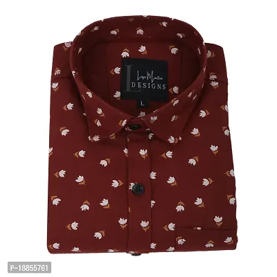 COTTON  BLEND CASUAL-PRINTED SHIRT FOR MEN