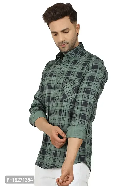 Stylish Cotton Blend Check Shirt for Men-thumb2