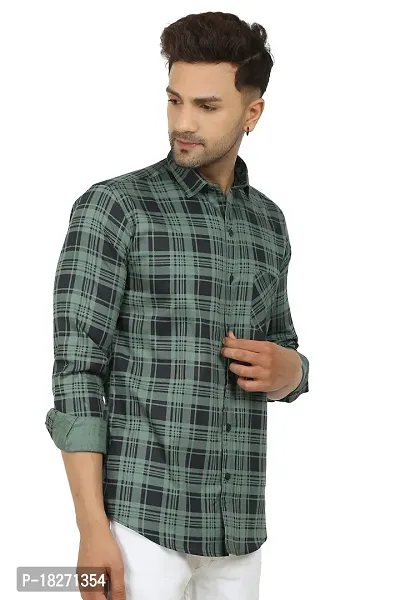 Stylish Cotton Blend Check Shirt for Men-thumb4