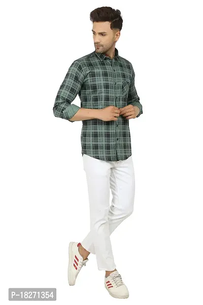 Stylish Cotton Blend Check Shirt for Men-thumb5