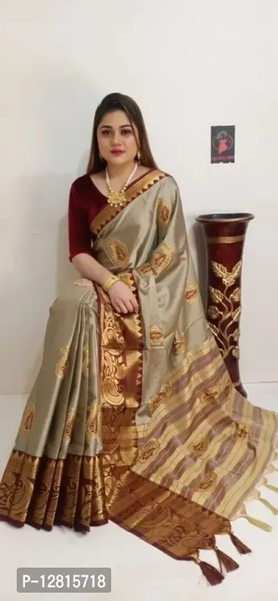 Fancy Cotton Silk Saree with Blouse Piece for Women