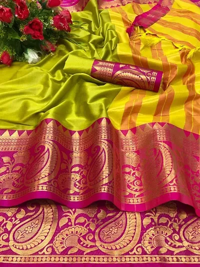 Classic Cotton Silk Woven Border Saree with Blouse piece