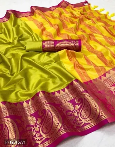 Fancy Cotton Silk Saree with Blouse Piece for Women-thumb0