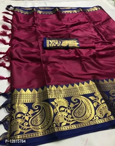 Fancy Cotton Silk Saree with Blouse Piece for Women