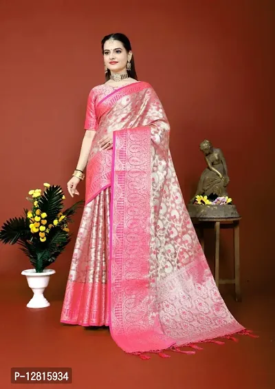 Fancy Tissue Silk Saree with Blouse Piece for Women