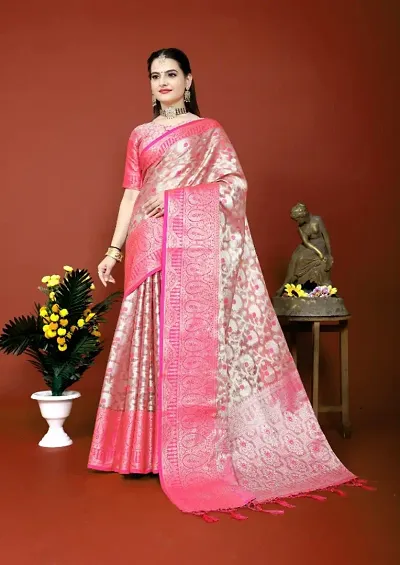 Tissue Silk Zari Weaving Sarees with Blouse piece