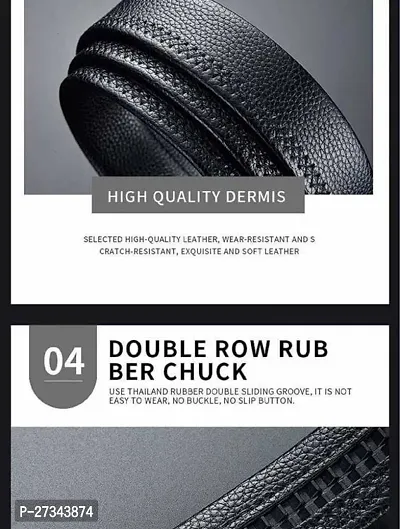 Men Formal Black Artificial Leather Belt-thumb3