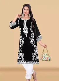 Stylish Georgette Embroidered Kurta And Pant Set For Women-thumb1