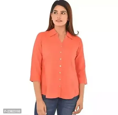 Elegant Red Viscose Rayon  Shirt For Women-thumb0