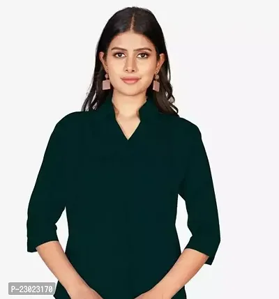 Elegant Green Cotton Blend  Shirt For Women