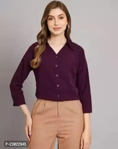 Elegant Maroon Rayon  Shirt For Women-thumb0