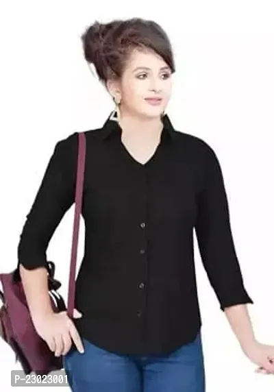 Elegant Black Rayon  Shirt For Women-thumb0