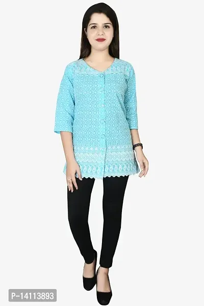 Classic Cotton Chikankari Tops for Women-thumb0