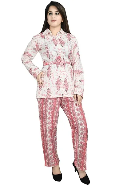 Cotton Printed Top Bottom Set For Women