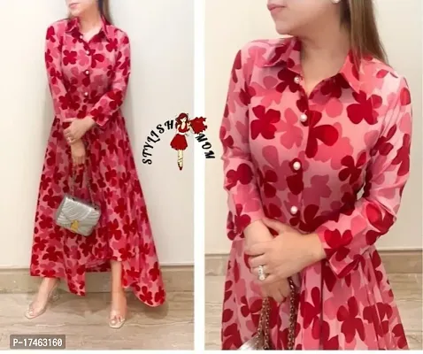 Stylish Butterfly Long Dress-thumb0