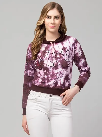 Stylish Printed Hoodie Pullover For Women