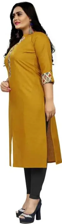 Stylish Cotton Orange Solid Kurta For Women- Pack Of 1-thumb2