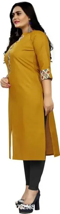 Stylish Cotton Orange Solid Kurta For Women- Pack Of 1-thumb3