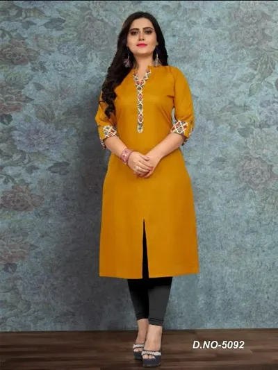 Stylish Cotton Embroidered Straight Kurti