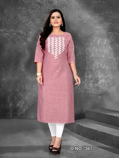 Women Casual Embroidered Straight Kurta